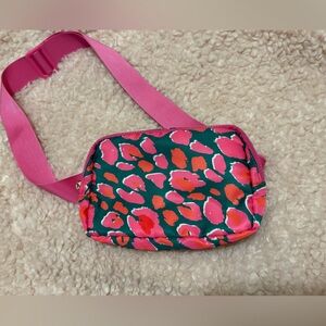 Pink and Green Patterned Women's Bag